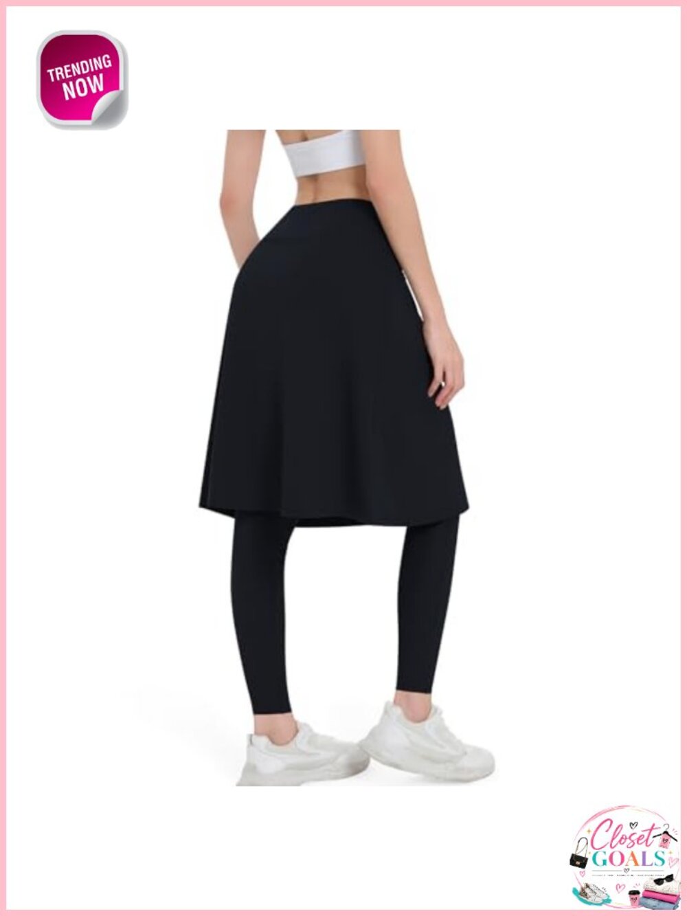 Women Knee Length Skorts with Leggings Athletic Skirted Leggings Pockets